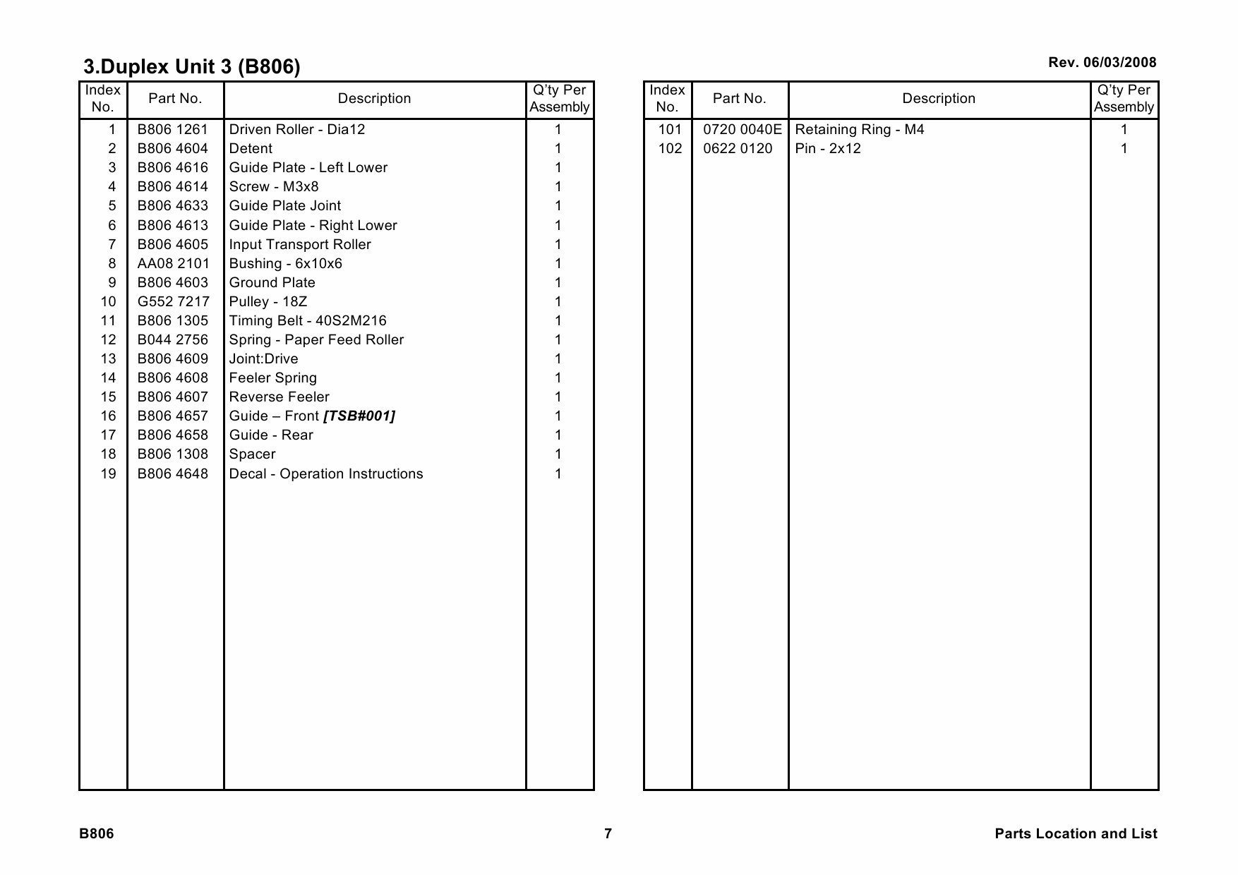 RICOH Options B806 DUPLEX-UNIT-AD2000 Parts Catalog PDF download-4